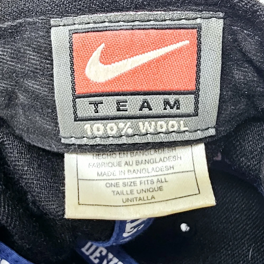 Vintage‎ 90s Y2K Nike Team Duke Blue Devils Black Strapback Hat Cap Logo Swoosh